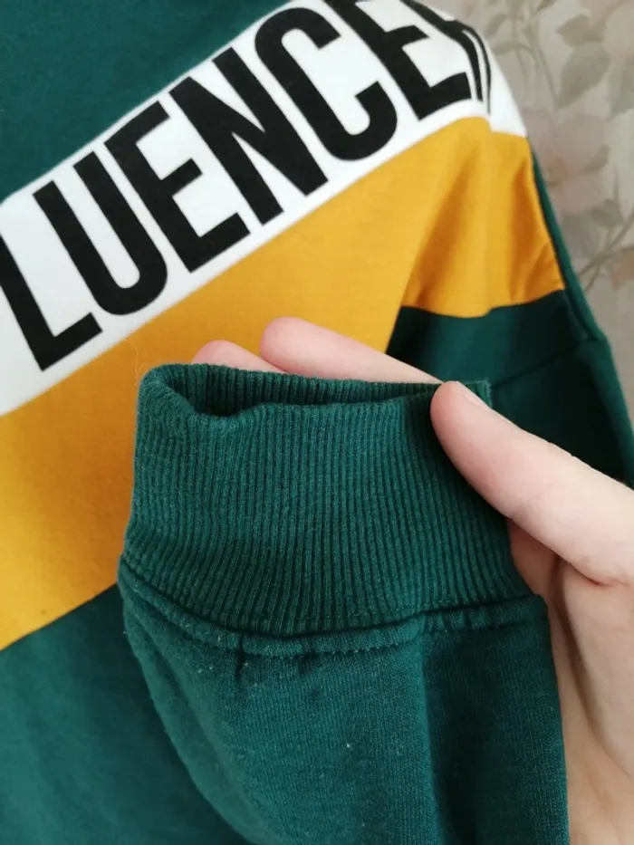 Sweat à capuche vert et tricolore / jennyfer / (S) - photo numéro 5