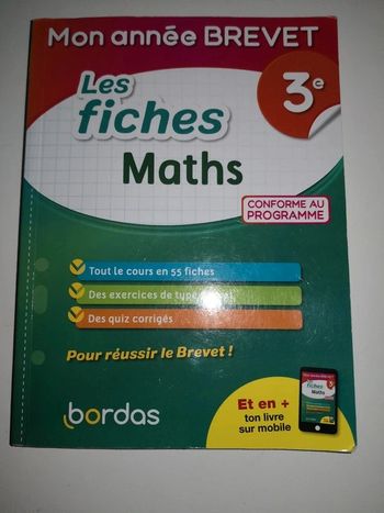 Les Fiches Maths 3ème - Bordas