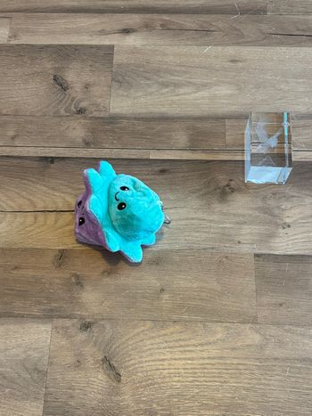 Je vend une peluche ou avec un porte clé tres bon état 