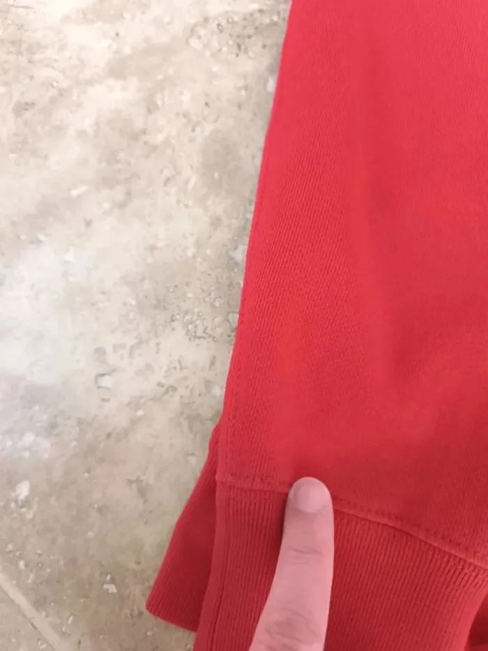 Sweat capuche zippé Ralph Lauren homme M rouge logo marine excellent état - photo numéro 13