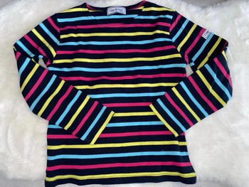 Top multicolore à rayures 10 ans