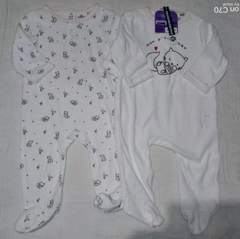 Pommette lot 2 pyjamas velours chat 9 mois