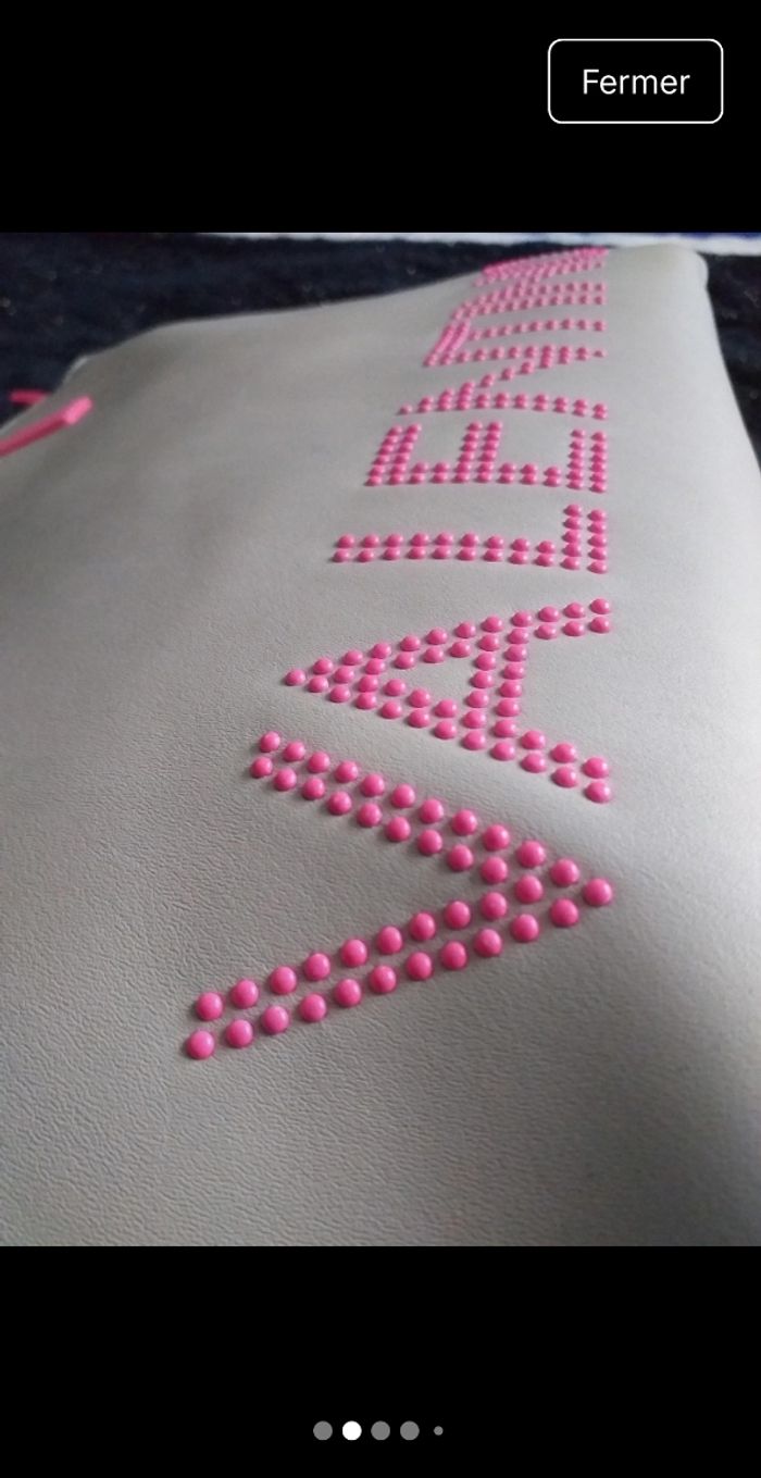 Sac cabas écru et fuschia - photo numéro 3