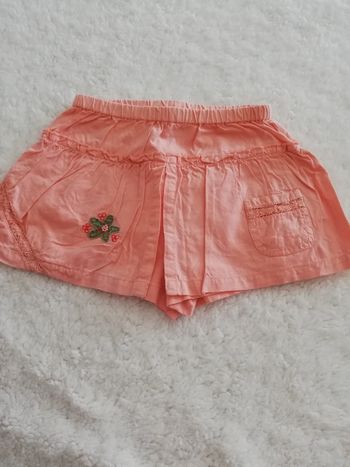 Jupe short orange fille 3 mois mini adélie