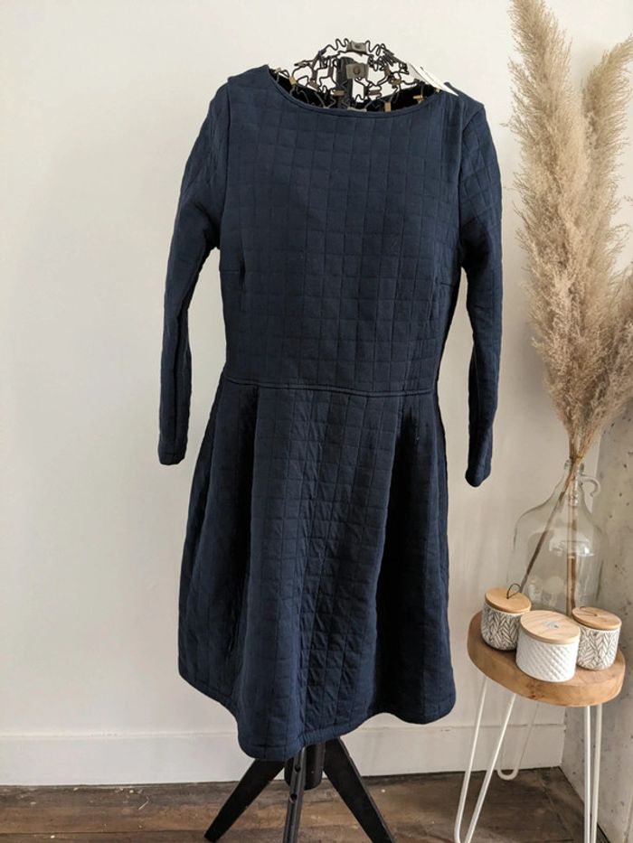 Robe en tunique matelassée bleue marine petit Bateau L