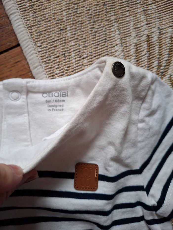 Tenue complète obaibi kiabi jean et marinière 6 mois - photo numéro 2