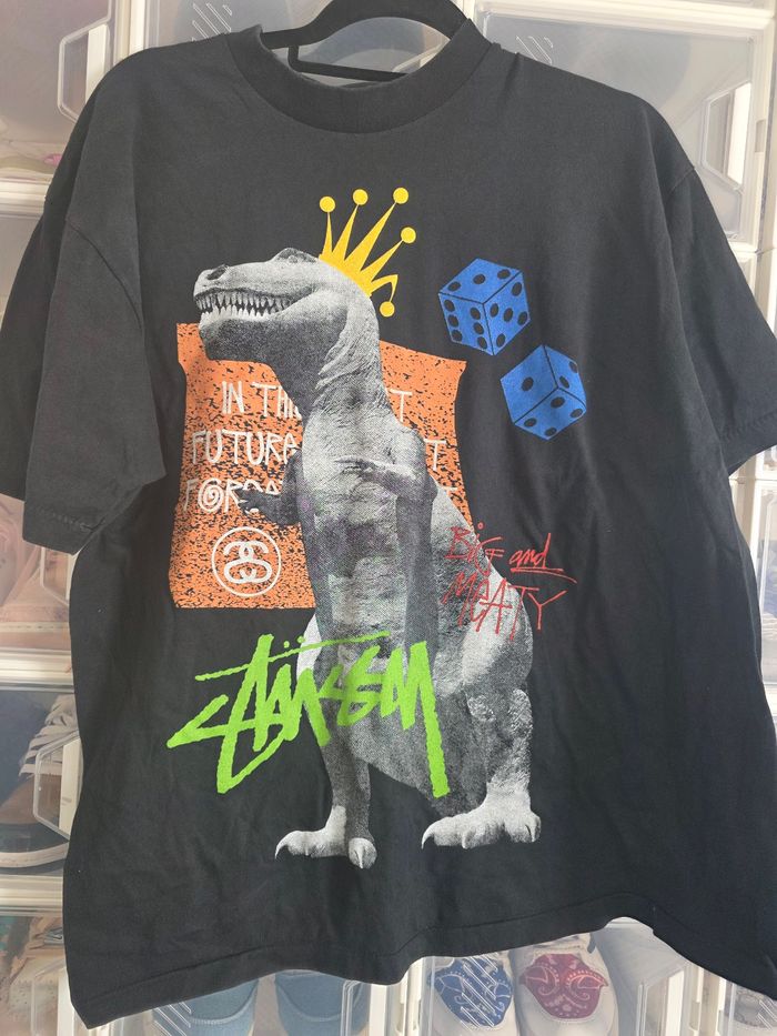 T-shirt rétro Stussy dinosaure vintage XL