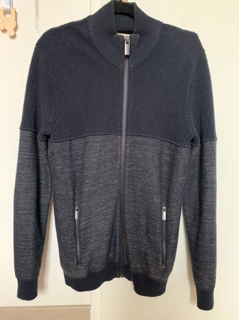 Gilet veste à zip bleu chiné bimatière Mexx t.M parfait état