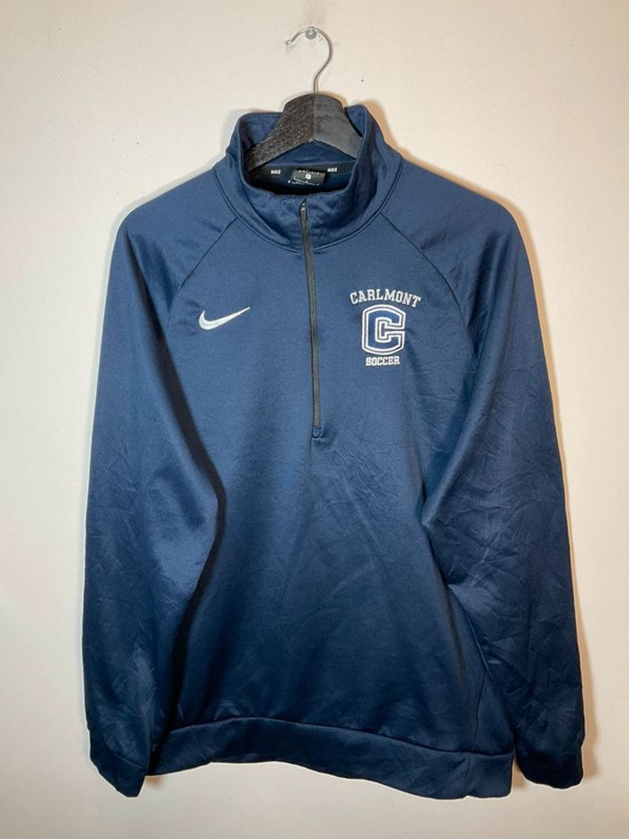 Sweat léger 1/4zip pour homme Nike Carlmont Soccer bleu marine taille L 178