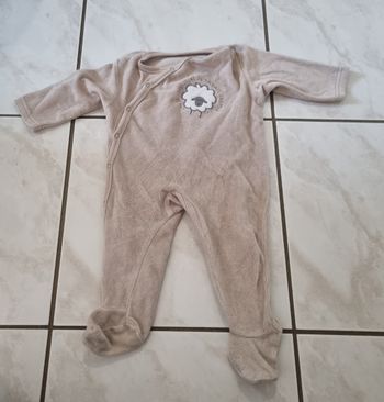 pyjama dors-bien velours taupe mouton taille 3 mois