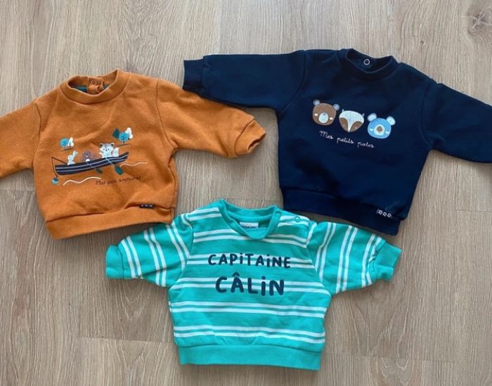 Lot de 3 Sweat bébé garçon 3 mois