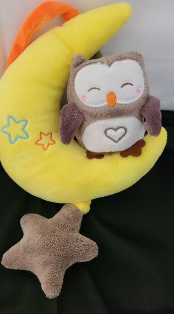 Peluche musicale hibou ZDT chouette sur la lune 30 cm