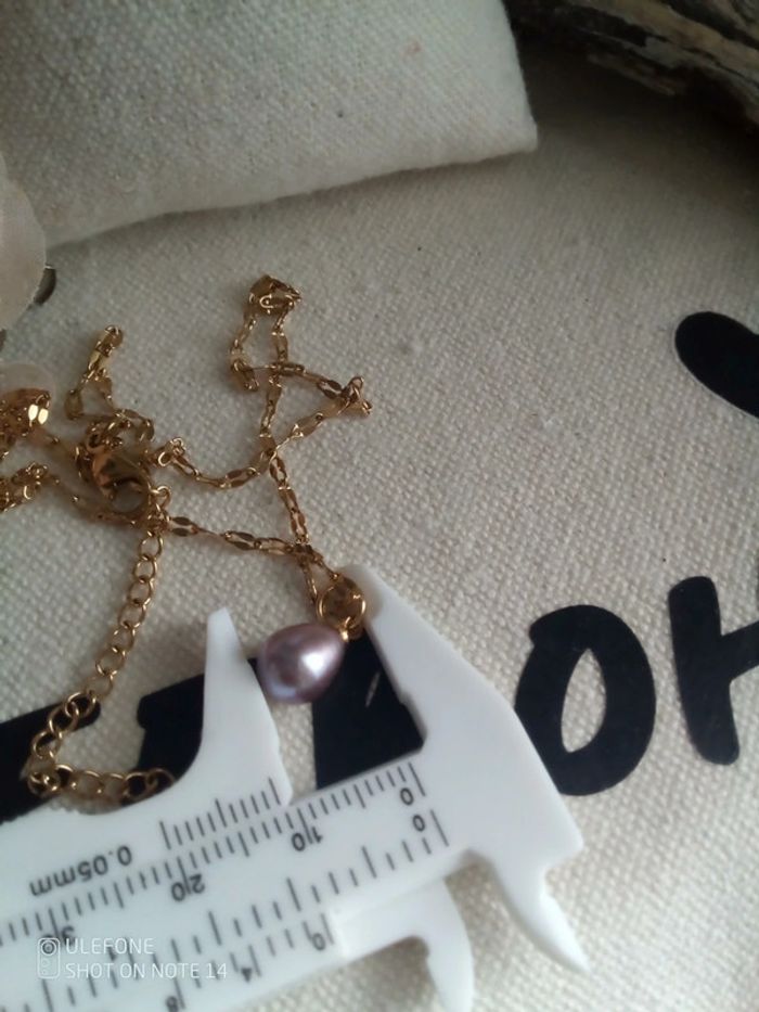 Collier perles de culture d'eau douce naturelle - photo numéro 2