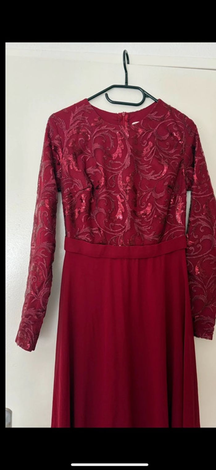 Robe de soirée rouge bordeaux taille M femme - photo numéro 2