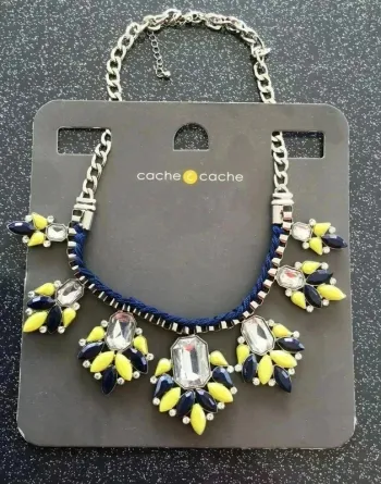 NEUF ! Collier Bleu et Jaune - Cache Cache