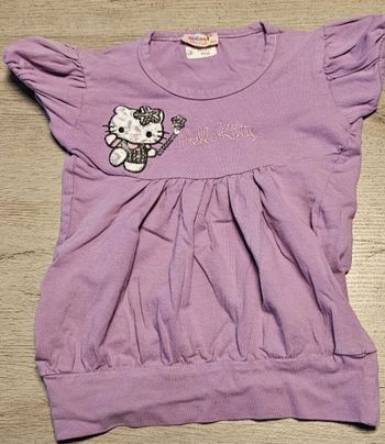 Blouse mauve clair Hello Kitty, 4/5 ans, peu mise