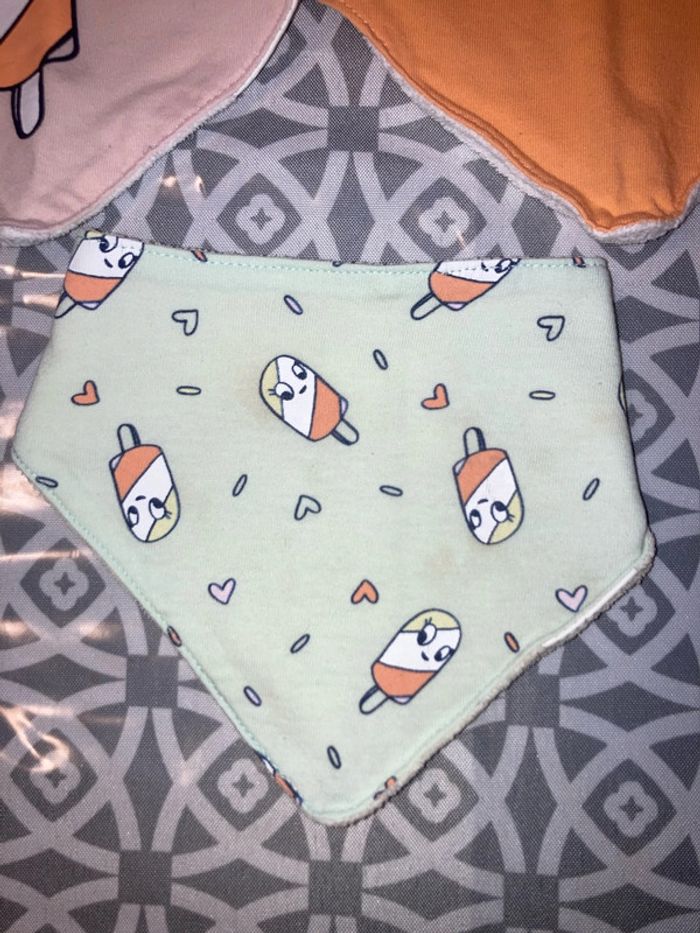 Lot 3 bavoirs bandana bébé fille naissance - photo numéro 2