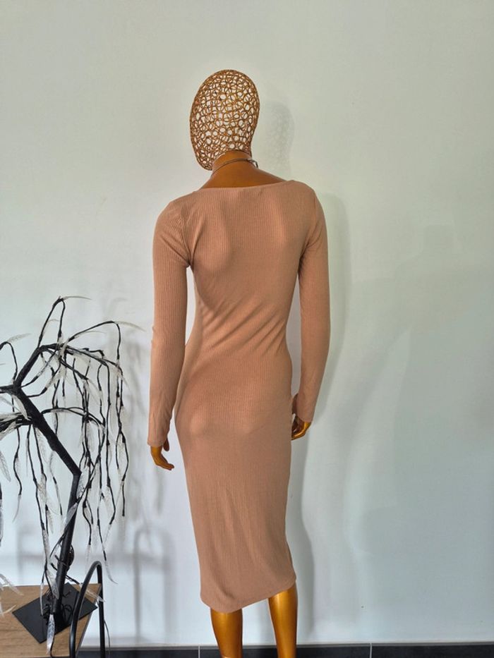 Robe Longue Manches Longues Femme Taupe Taille S/36 - photo numéro 2