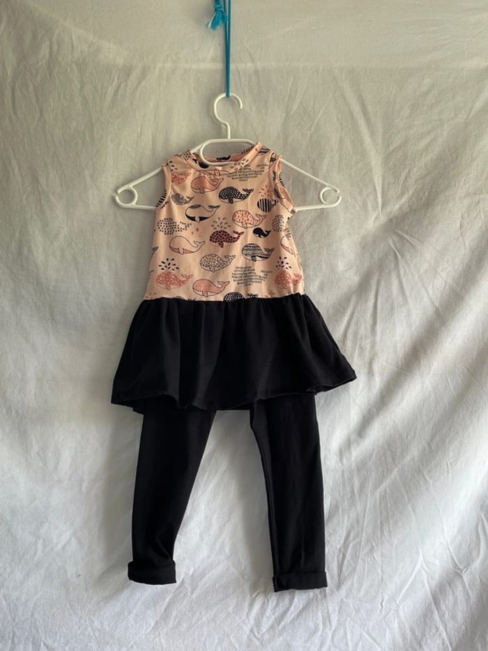 Ensemble noir et rose baleine 3 ans