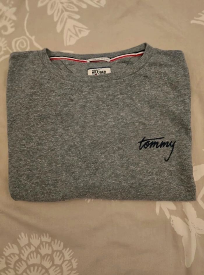 🌟 Pull large col V gris Tommy hilfiger homme - Taille  S 🌟