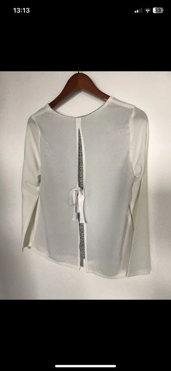 Blouse style crêpe doublée avec noeud dans le dos
