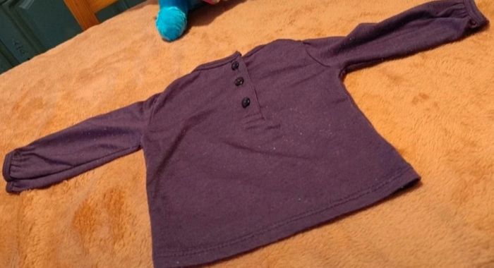 Pull Fin Bébé Fille 3 Mois - Violet Cœur Écossais (G'Dady) - photo numéro 2