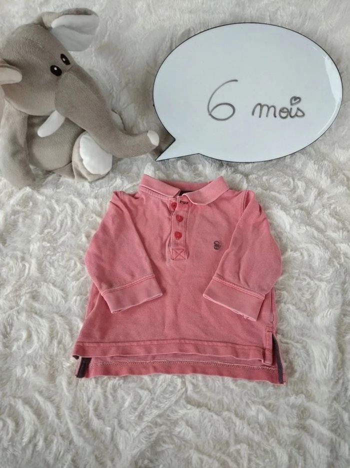 Polo manches longues Garçon 6 mois Obaïbi 100% coton