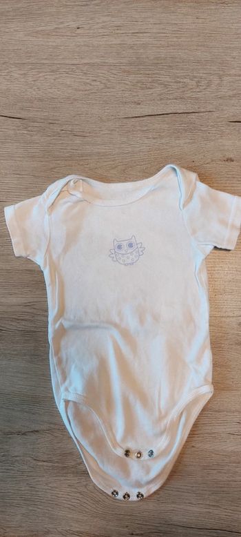 Body mixte blanc, manches courtes, 2 ans