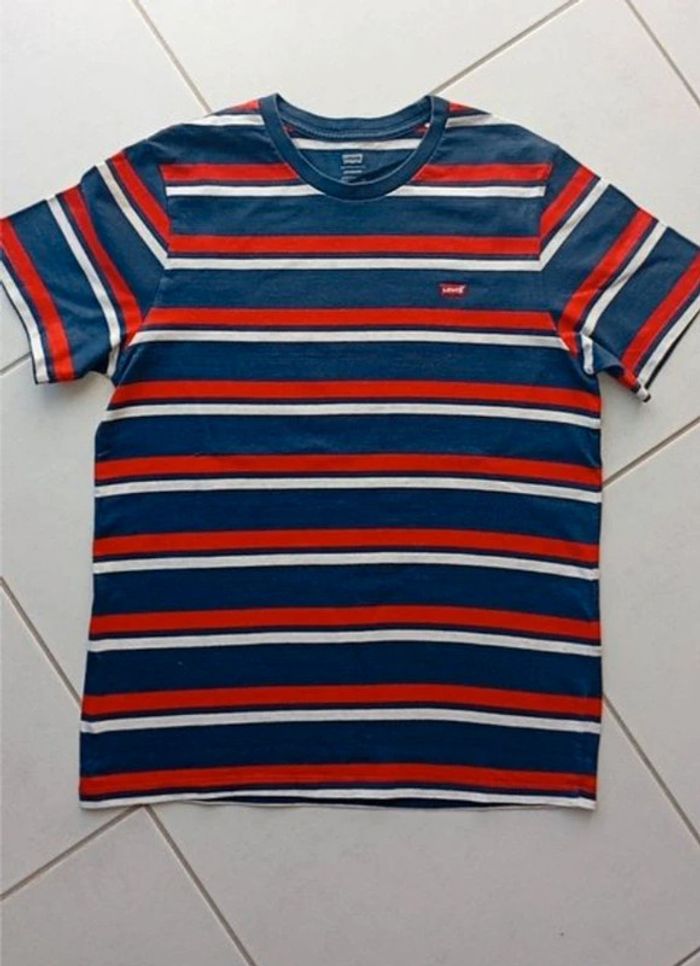 LEVI'S - tee-shirt - très bon état taille M | bleu, blanc, rouge - photo numéro 2