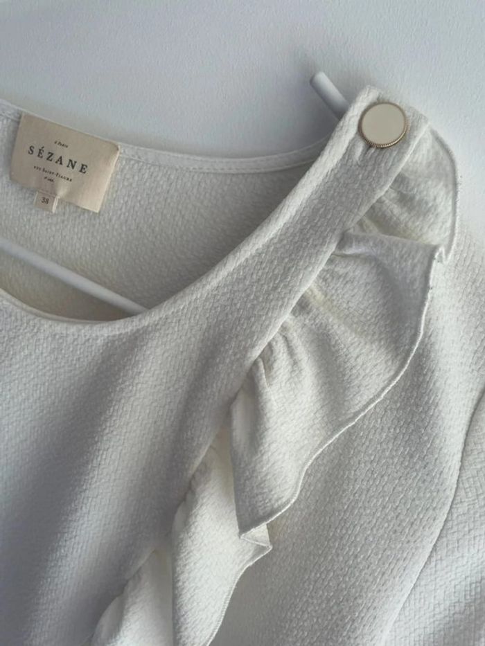 Blouse crème asymétrique Sézane - Taille 38 - photo numéro 3