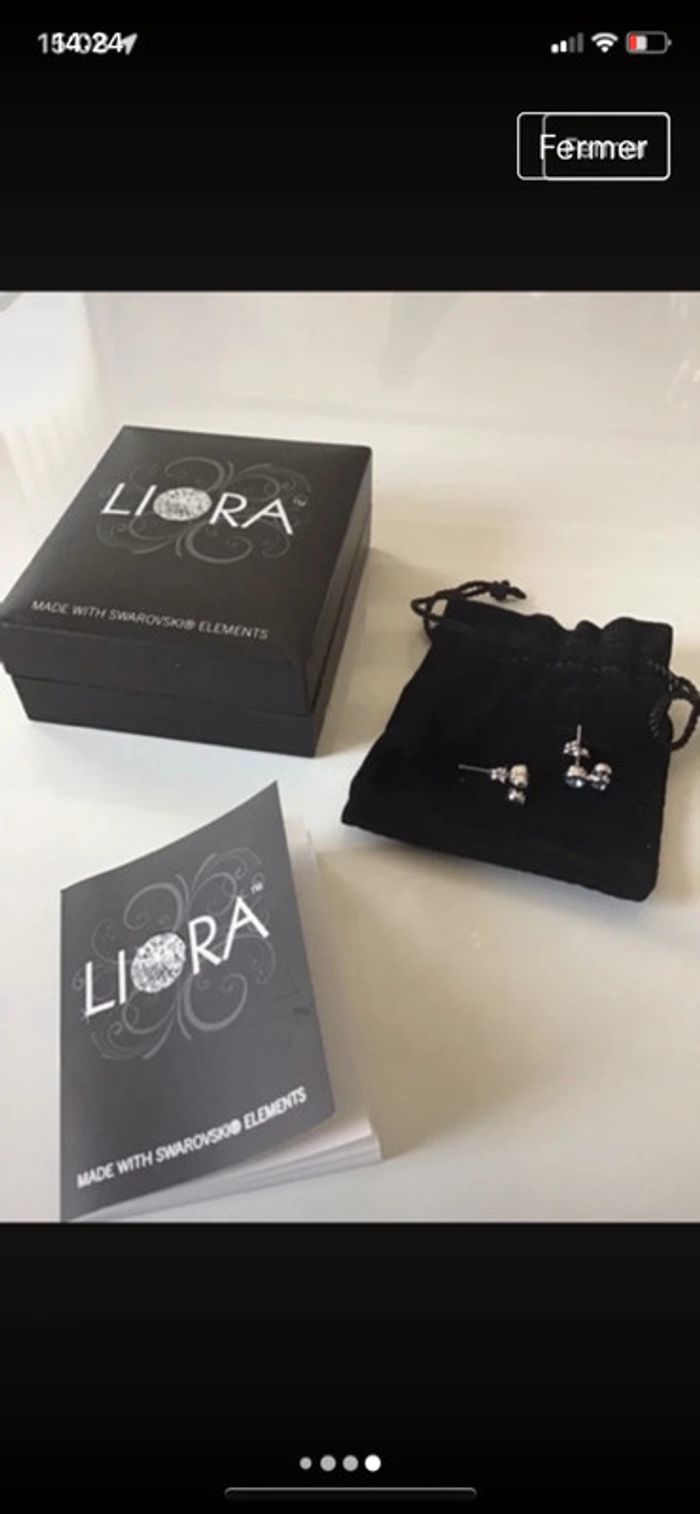 Boucles d’oreilles bleu clair neuves Swarovski élément - photo numéro 3