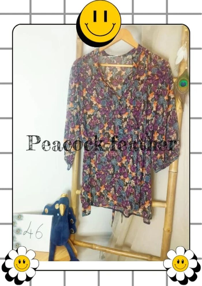 Blouse voilage violet yessica 46
