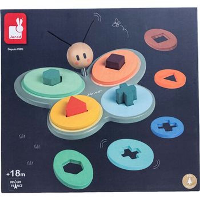 NEUF : Janod Papillon des formes en bois