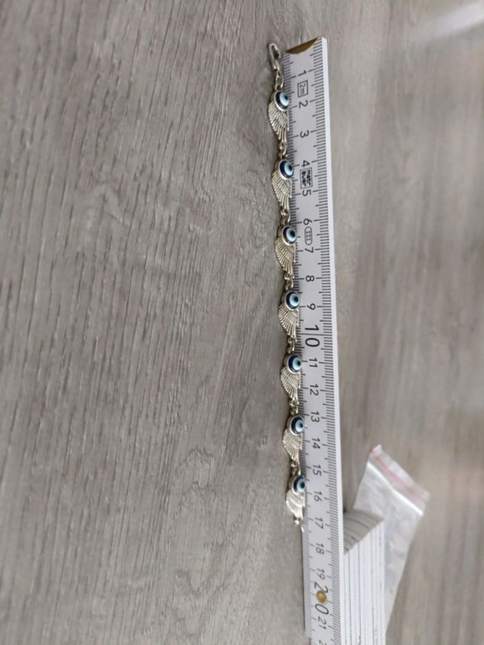Bracelet œil protecteur ailes en acier inoxydable 17,5 cm - photo numéro 3