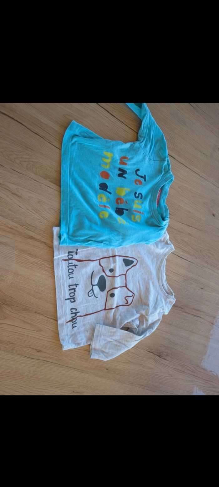 Lot de 2 t-shirt manches longues 9mois - photo numéro 6