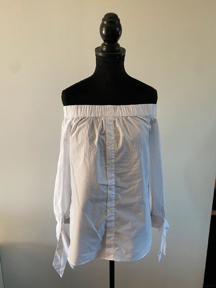 Chemise blouse Mango blanche taille XS épaules dénudées - photo numéro 7
