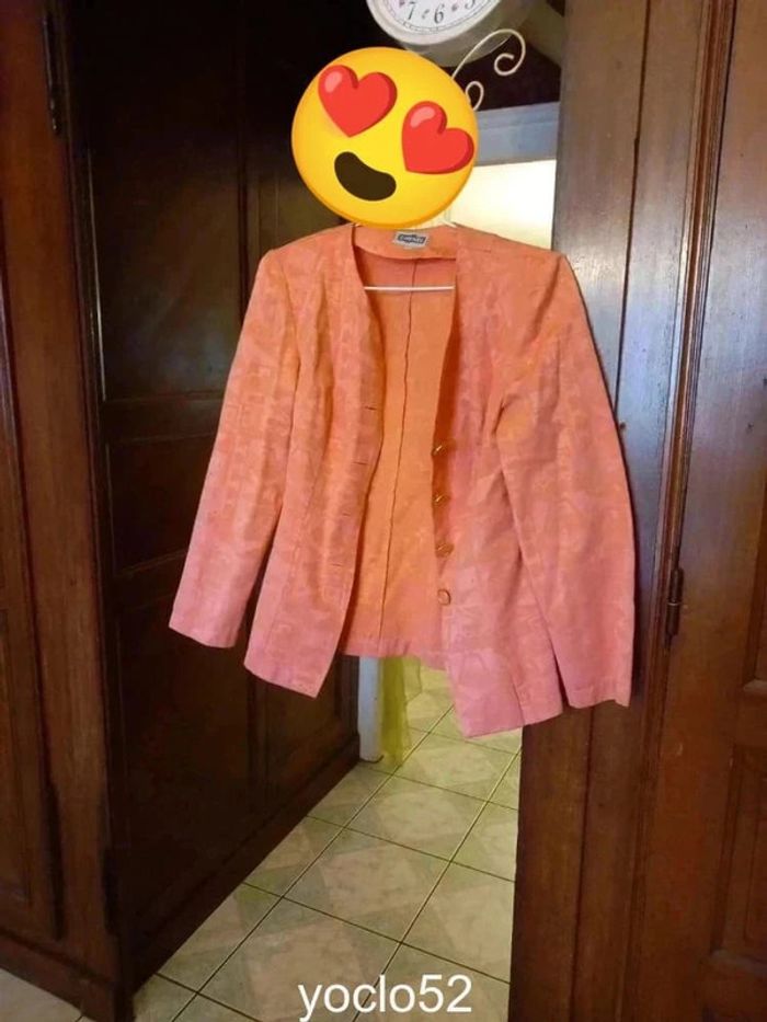 Veste style tailleur corail Camaieu S/36 - photo numéro 6