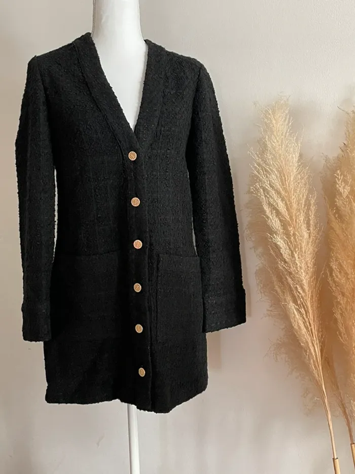 Zara robe Veste blazer tailleur texturé taille XS - photo numéro 3