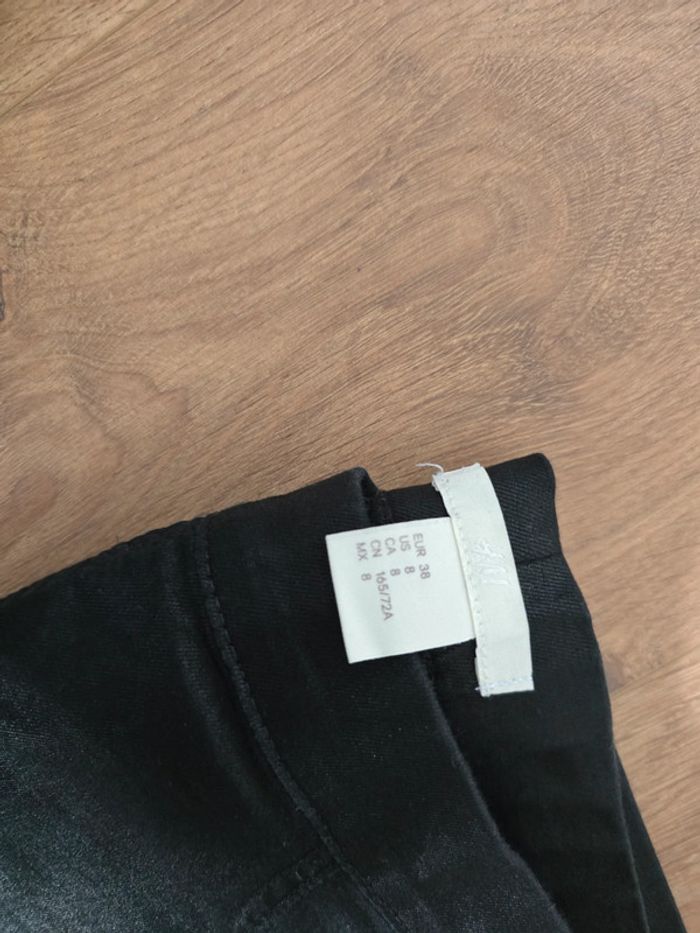 Lot de 2 jegging pantalons noirs élastique taille skinny slim 38 h&m - photo numéro 2