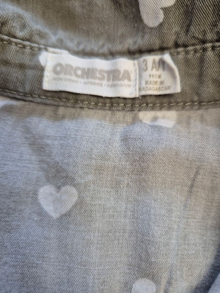 Belle Robe motif cœur kaki 3 ans - photo numéro 2