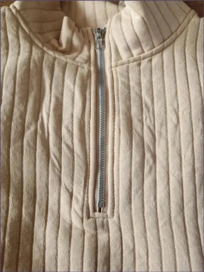 Sweat pull léger - homme - beige - Taille L - photo numéro 4