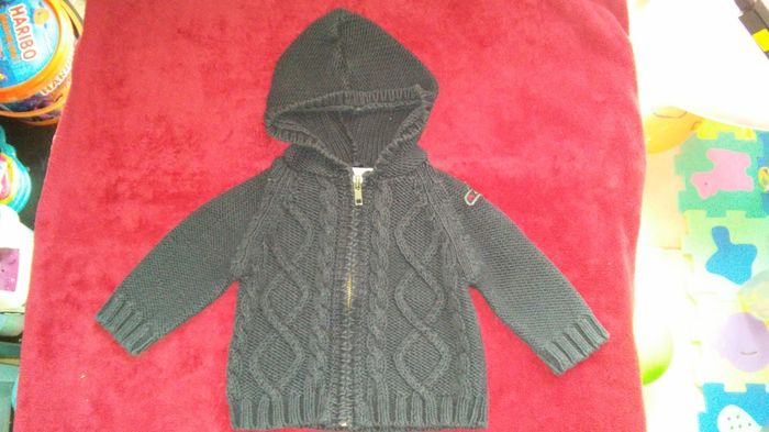 Gilet zip à capuche bleu foncé 6 mois garçon Grain de blé