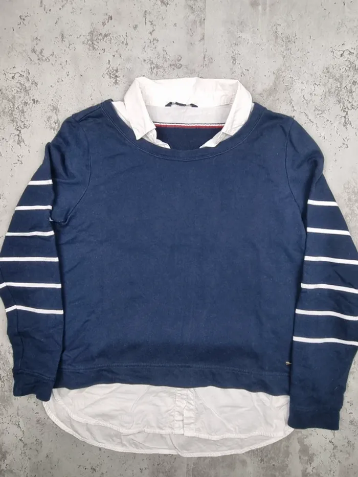Sweat effet superposé Tommy Hilfiger bleu marine, L Femmes - photo numéro 3