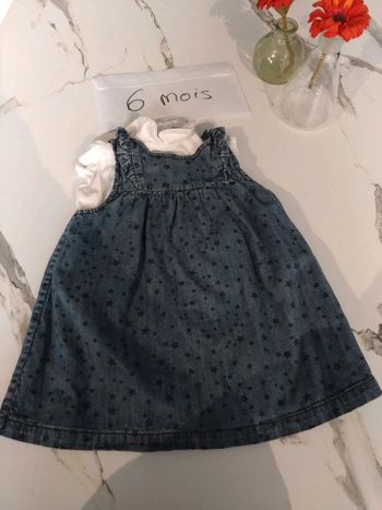 Robe été en jean bébé fille 6 mois