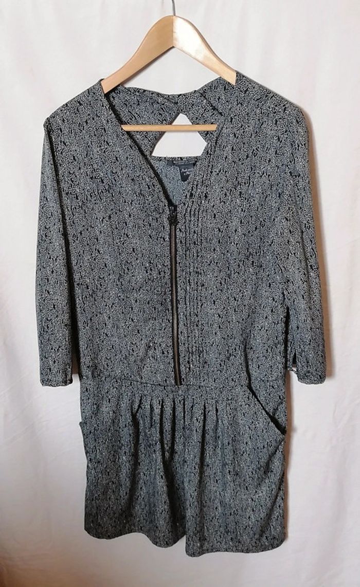 Robe courte fluide légère noir blanc Taille 2 ou M Maisons Scotch - photo numéro 8