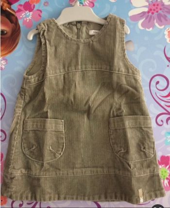 Robe, velours, vert, 6 mois, Tex