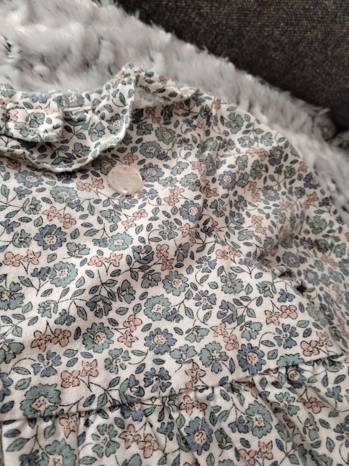 Chemise tunique bébé fille a fleurs hiver - photo numéro 2