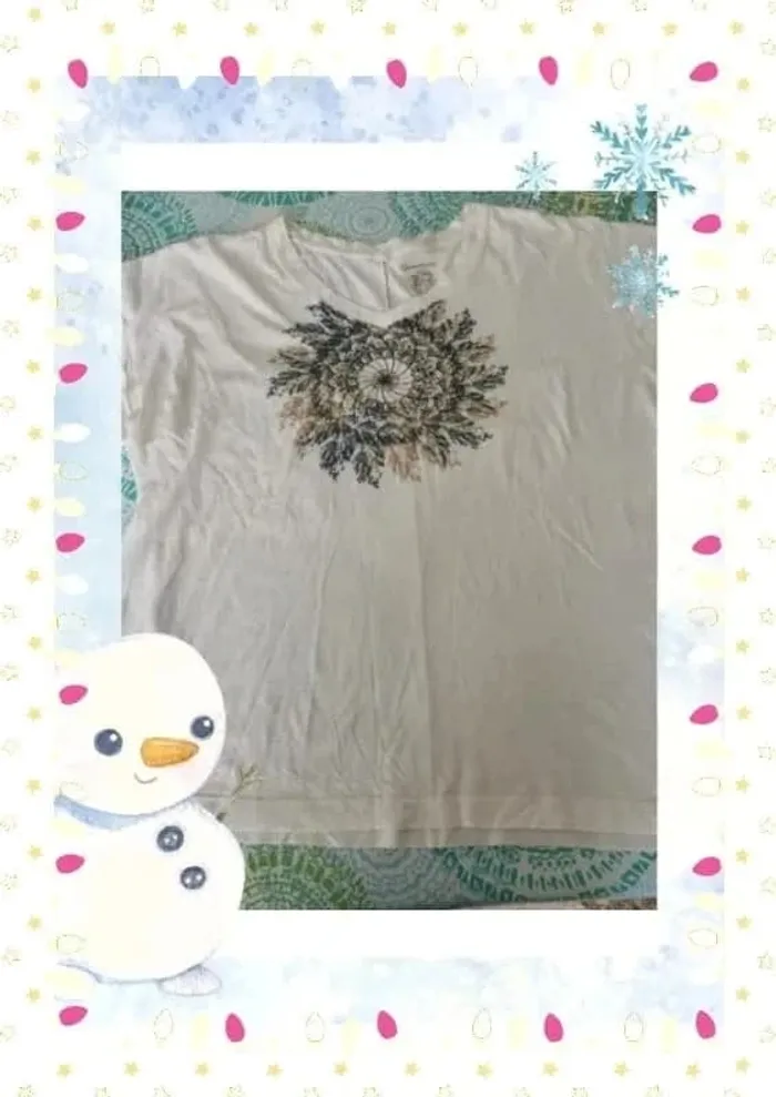 T shirt crème fleur t xl