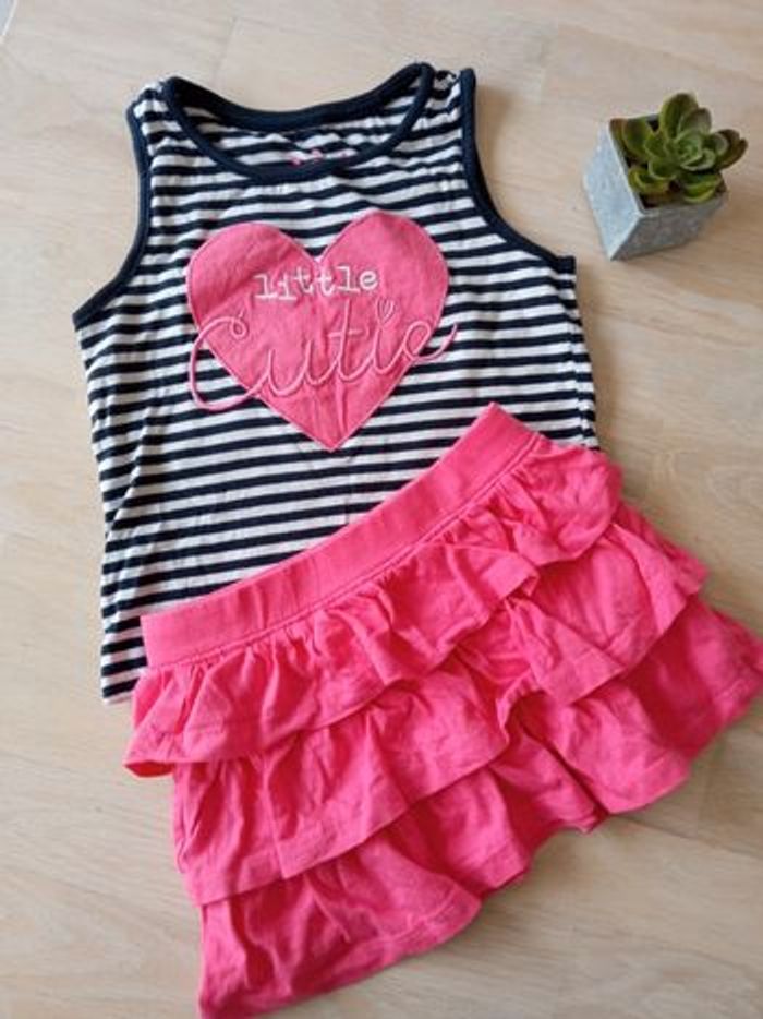 Ensemble assorti débardeur+jupe  24/36 mois