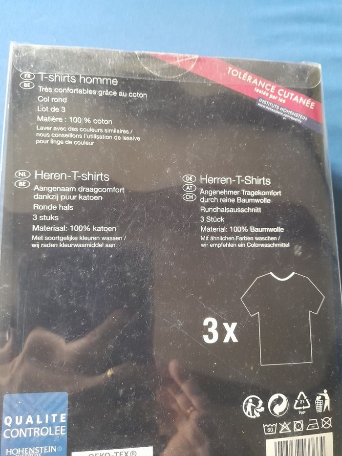 Lot de 3 t-shirts noirs, marque Livergy, taille XL - photo numéro 3